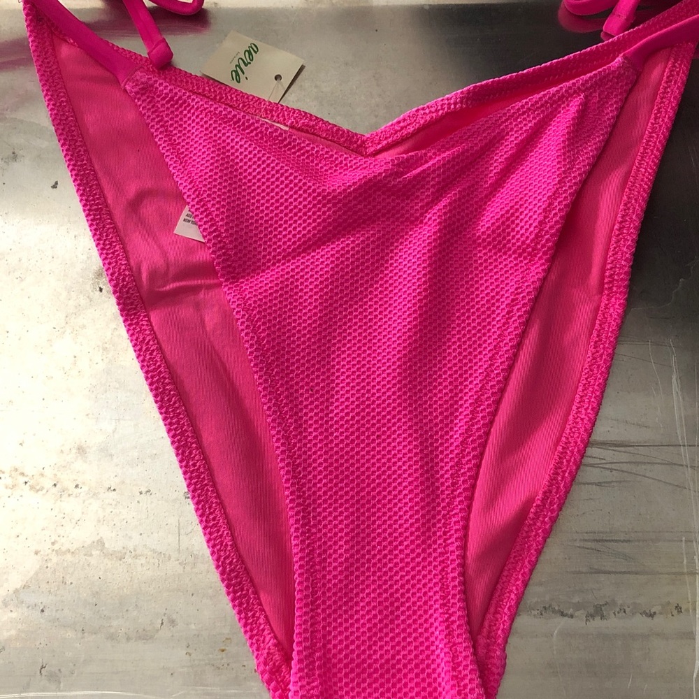 aerie Hot Pink Textured Bikini Bottom